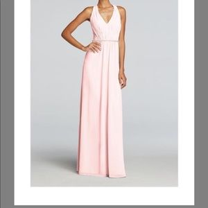Chiffon Dress with V-neck and cross back